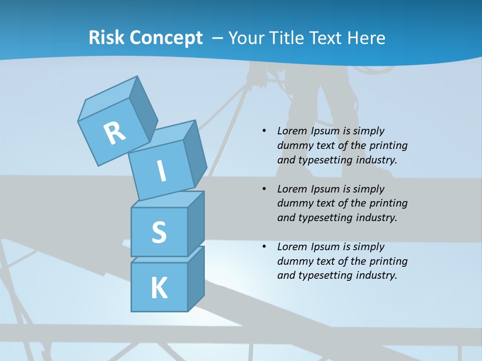 A Silhouette Of A Construction Worker On A Blue Background PowerPoint Template