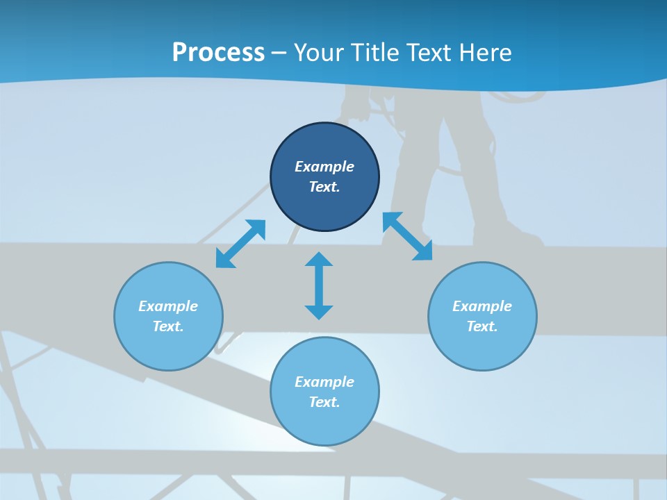 A Silhouette Of A Construction Worker On A Blue Background PowerPoint Template