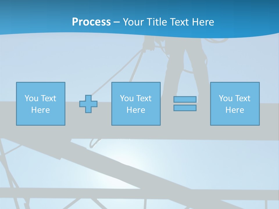 A Silhouette Of A Construction Worker On A Blue Background PowerPoint Template