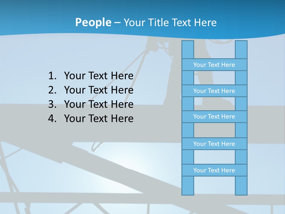 A Silhouette Of A Construction Worker On A Blue Background PowerPoint Template