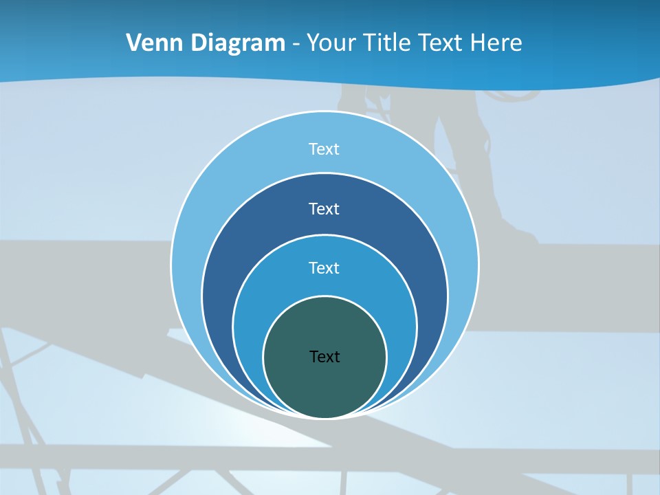 A Silhouette Of A Construction Worker On A Blue Background PowerPoint Template