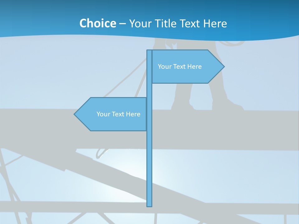 A Silhouette Of A Construction Worker On A Blue Background PowerPoint Template