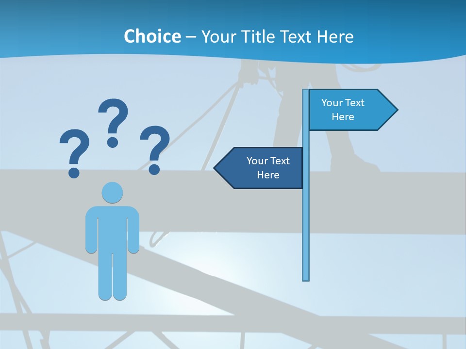 A Silhouette Of A Construction Worker On A Blue Background PowerPoint Template