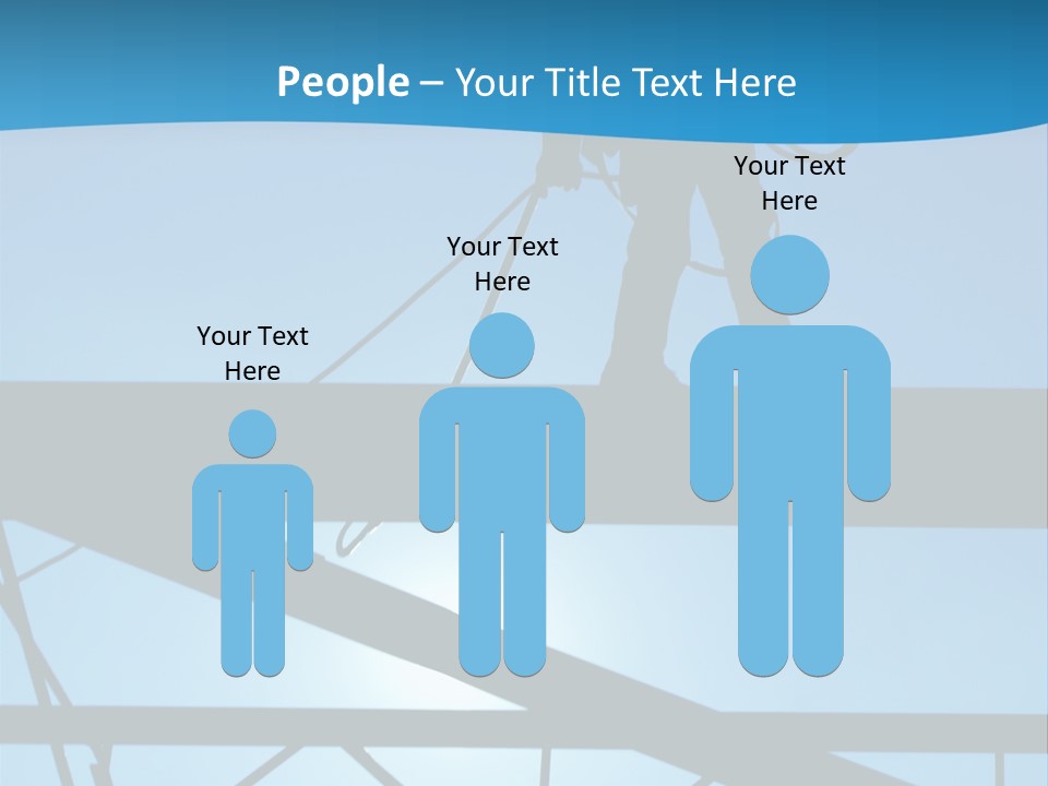 A Silhouette Of A Construction Worker On A Blue Background PowerPoint Template