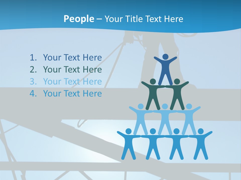 A Silhouette Of A Construction Worker On A Blue Background PowerPoint Template