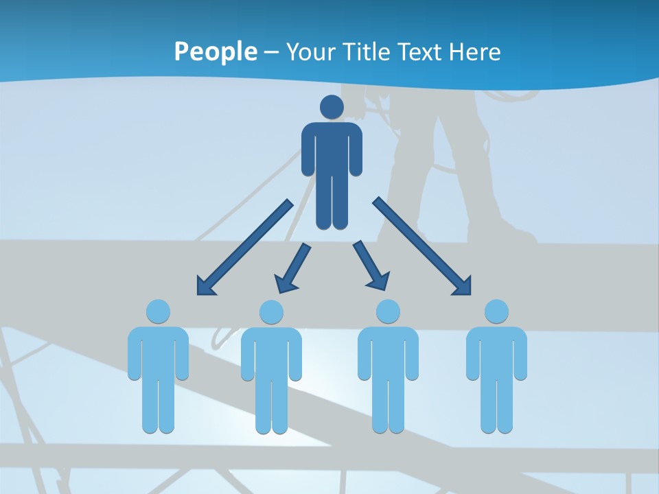 A Silhouette Of A Construction Worker On A Blue Background PowerPoint Template