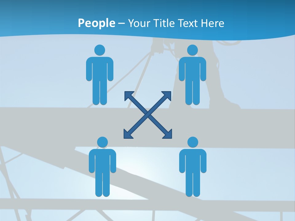 A Silhouette Of A Construction Worker On A Blue Background PowerPoint Template
