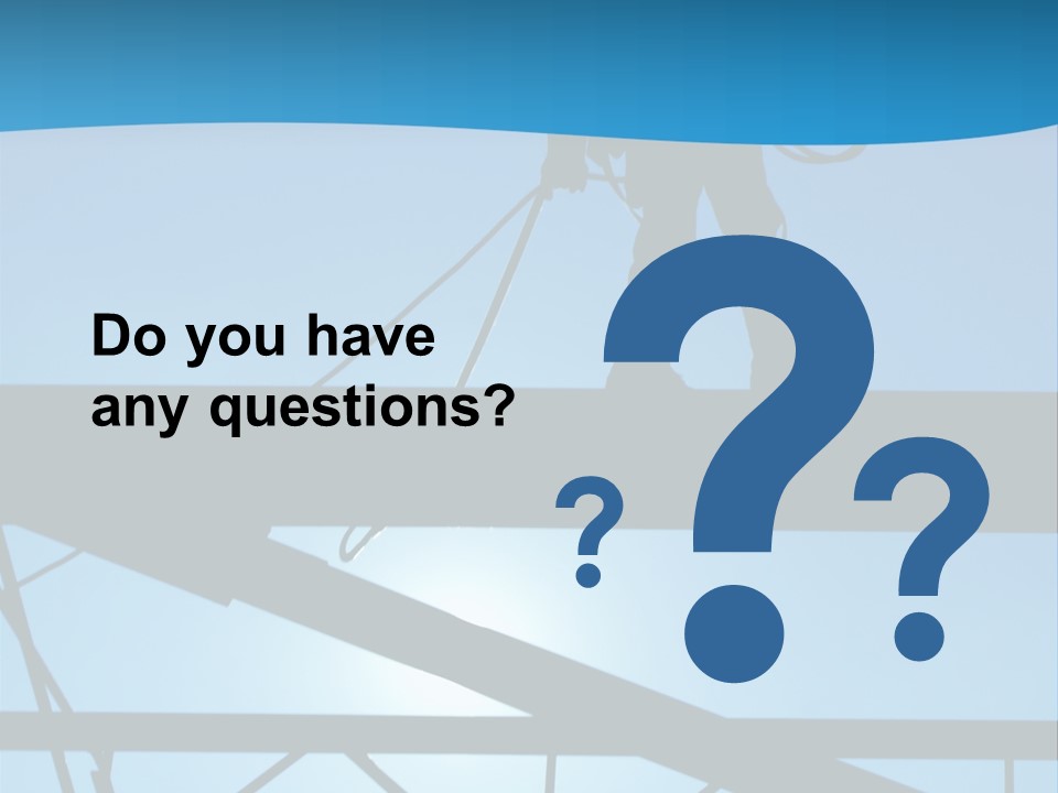 A Silhouette Of A Construction Worker On A Blue Background PowerPoint Template