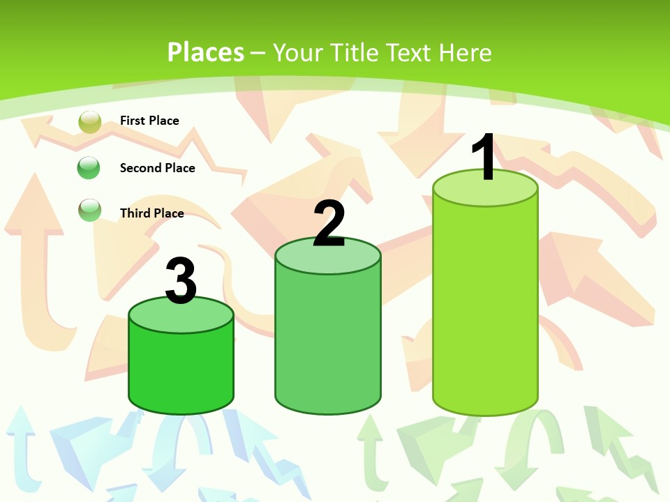 A Bunch Of Arrows On A Green Background PowerPoint Template