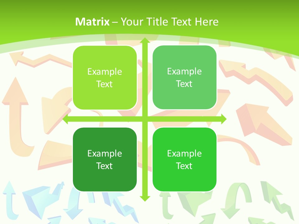 A Bunch Of Arrows On A Green Background PowerPoint Template