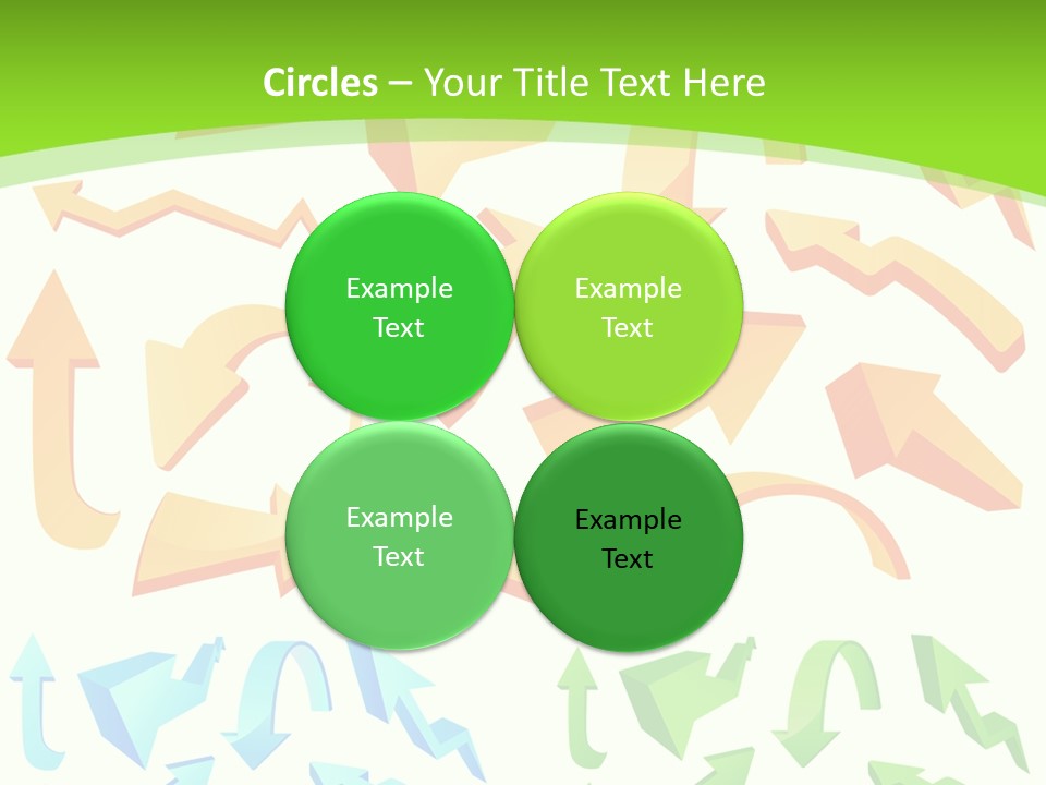 A Bunch Of Arrows On A Green Background PowerPoint Template