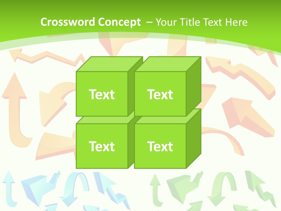A Bunch Of Arrows On A Green Background PowerPoint Template