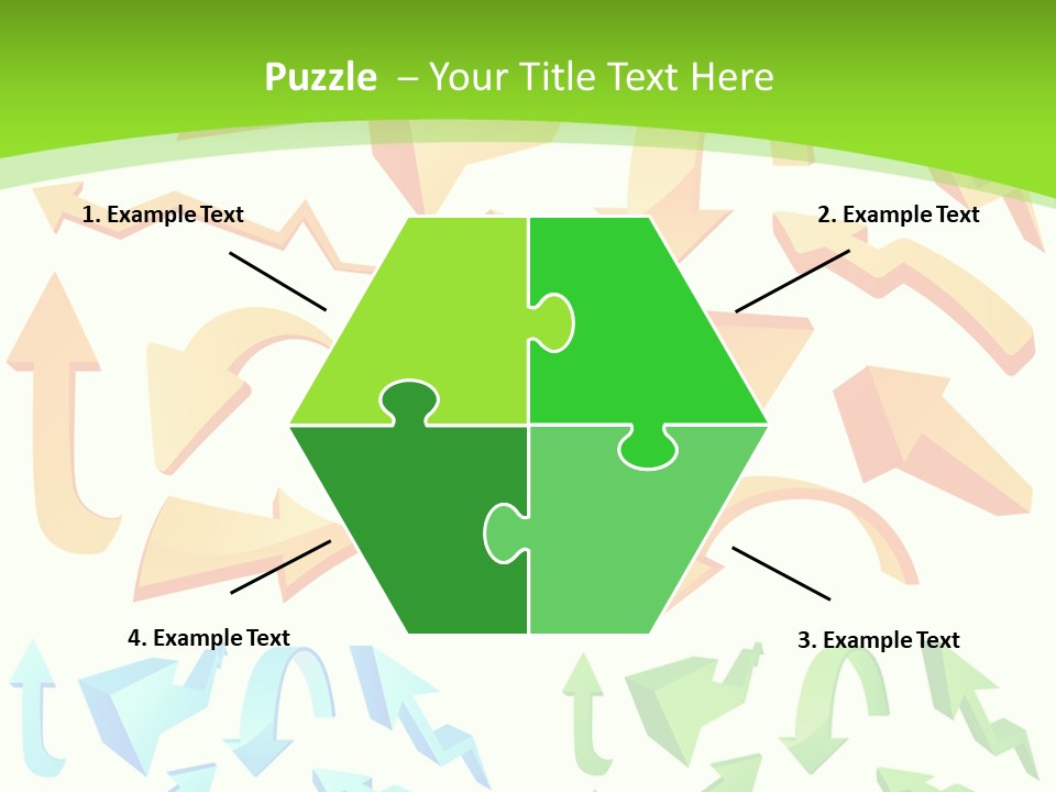 A Bunch Of Arrows On A Green Background PowerPoint Template
