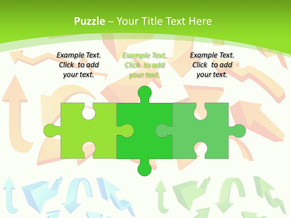 A Bunch Of Arrows On A Green Background PowerPoint Template