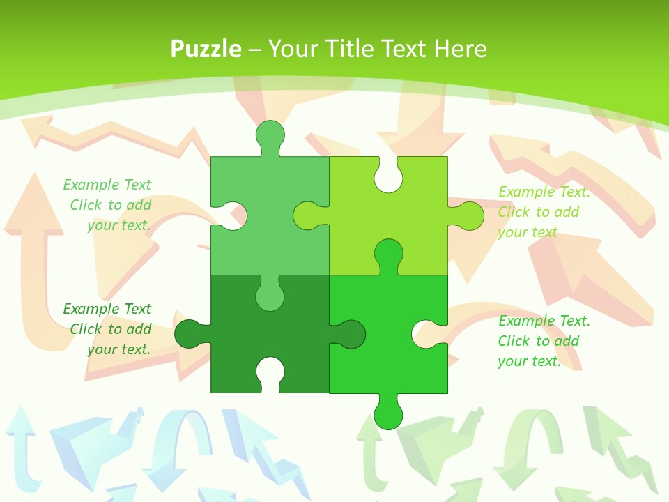 A Bunch Of Arrows On A Green Background PowerPoint Template