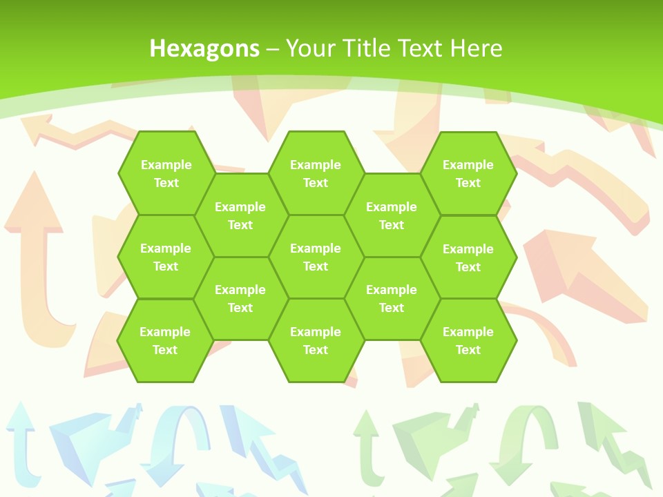 A Bunch Of Arrows On A Green Background PowerPoint Template