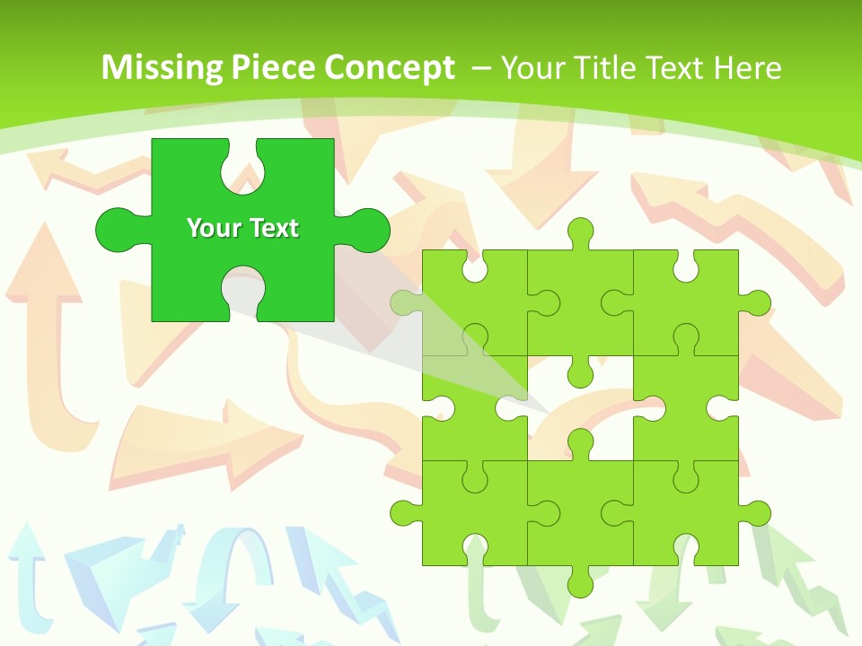 A Bunch Of Arrows On A Green Background PowerPoint Template