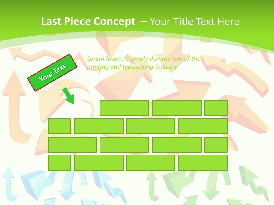 A Bunch Of Arrows On A Green Background PowerPoint Template