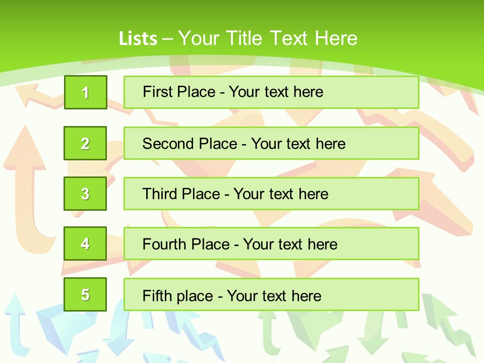 A Bunch Of Arrows On A Green Background PowerPoint Template