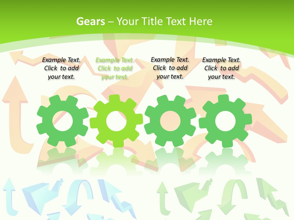 A Bunch Of Arrows On A Green Background PowerPoint Template