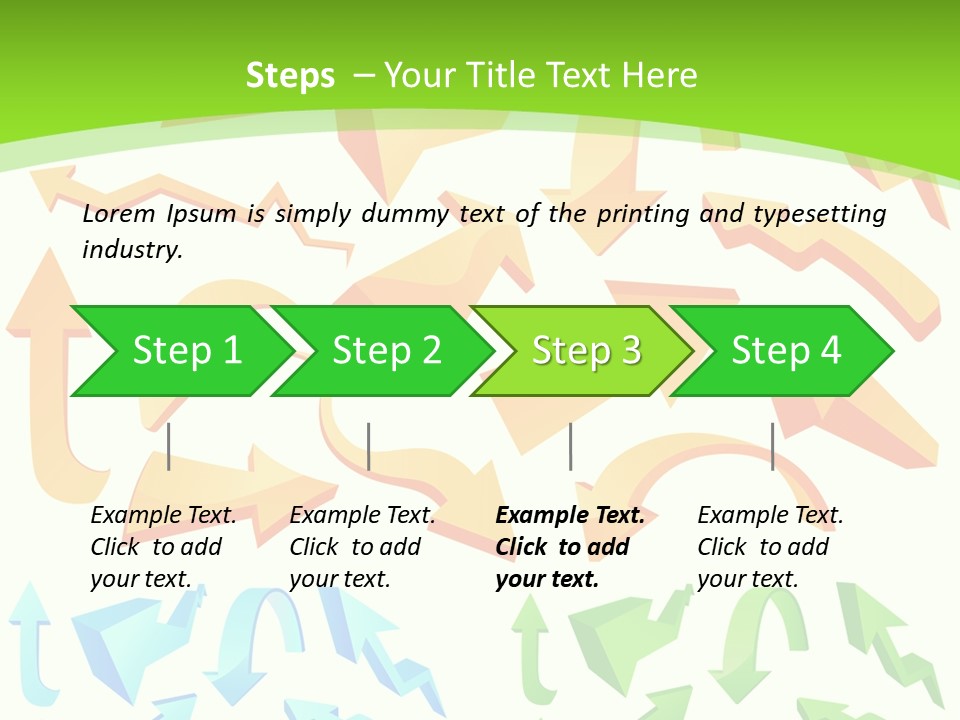 A Bunch Of Arrows On A Green Background PowerPoint Template