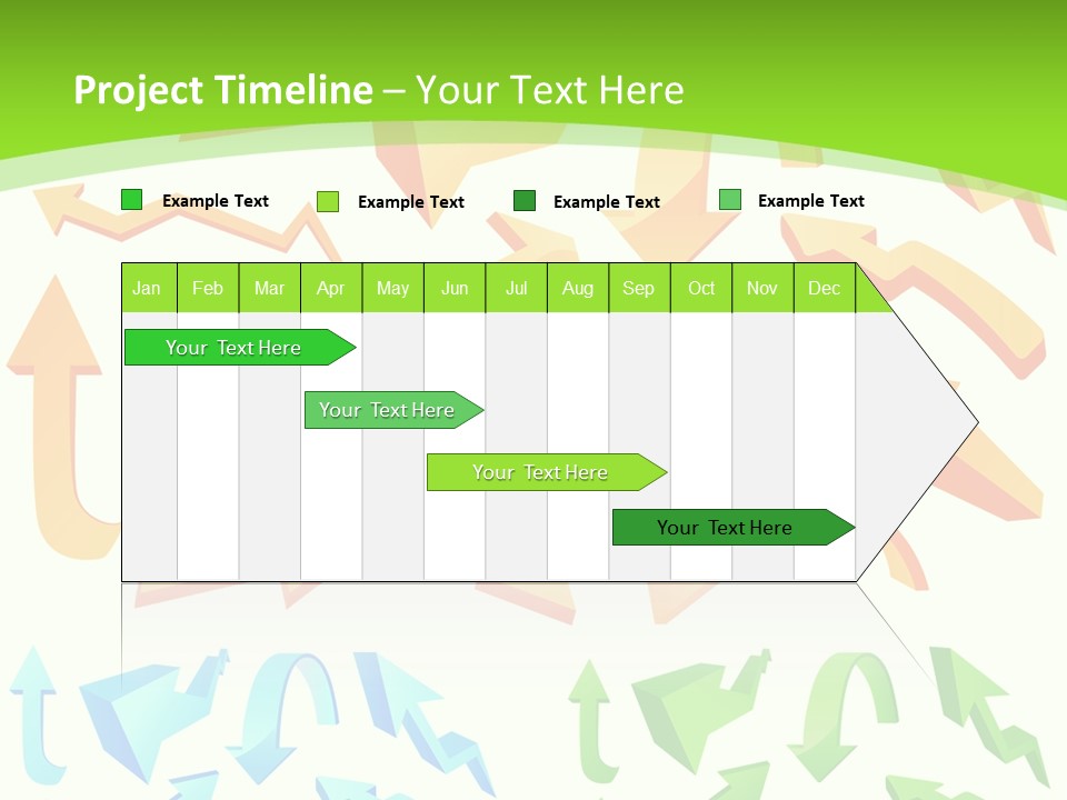 A Bunch Of Arrows On A Green Background PowerPoint Template