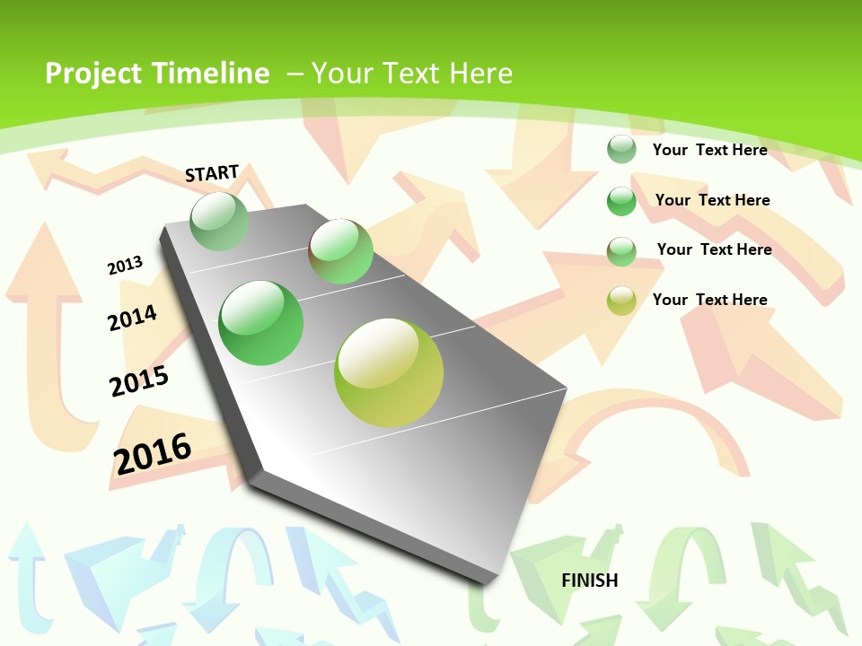 A Bunch Of Arrows On A Green Background PowerPoint Template