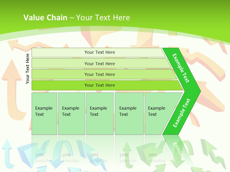 A Bunch Of Arrows On A Green Background PowerPoint Template