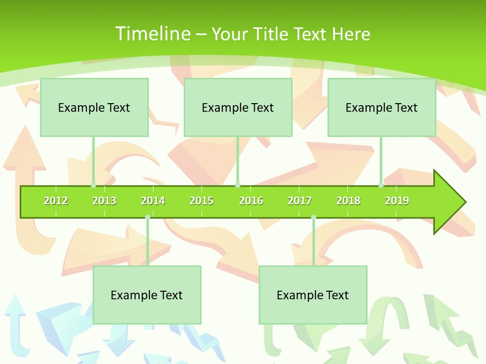 A Bunch Of Arrows On A Green Background PowerPoint Template