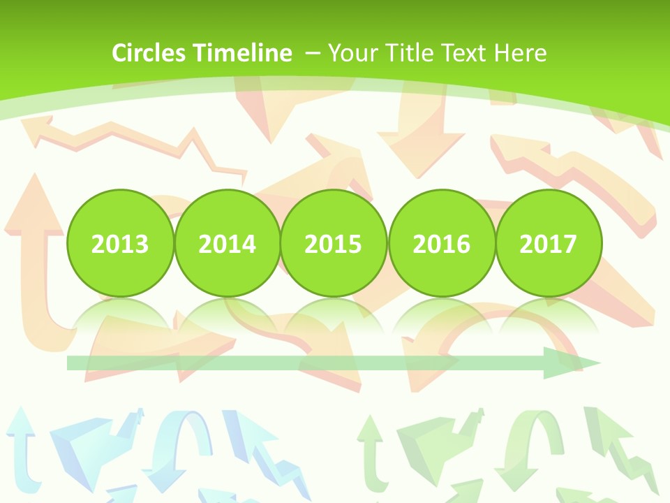 A Bunch Of Arrows On A Green Background PowerPoint Template