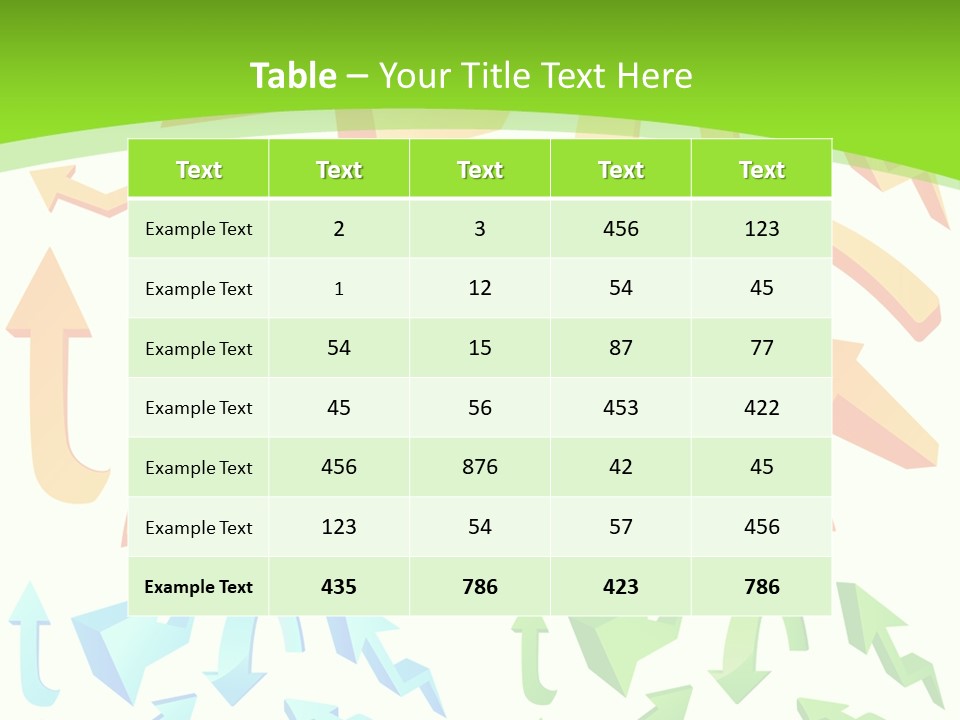 A Bunch Of Arrows On A Green Background PowerPoint Template