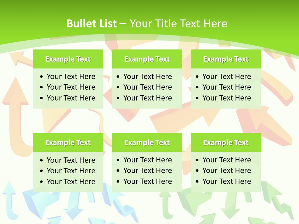 A Bunch Of Arrows On A Green Background PowerPoint Template