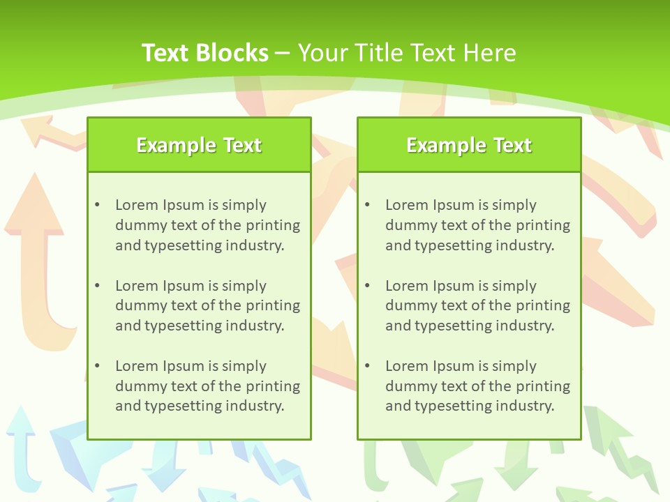 A Bunch Of Arrows On A Green Background PowerPoint Template