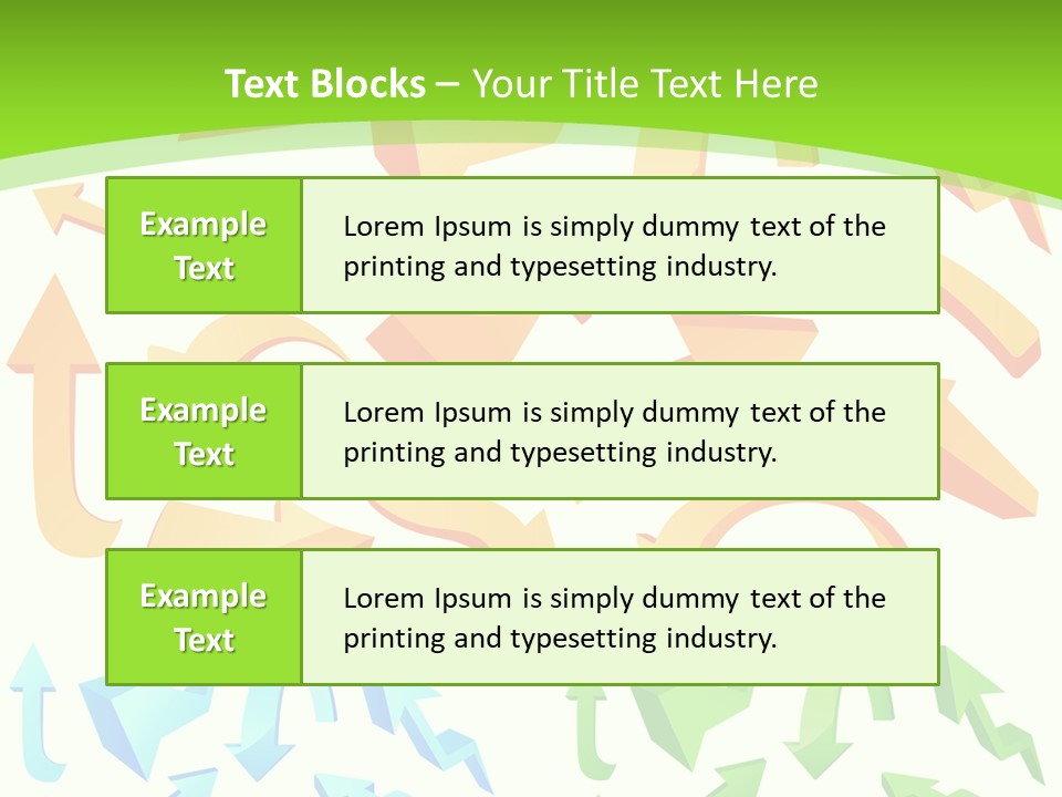 A Bunch Of Arrows On A Green Background PowerPoint Template