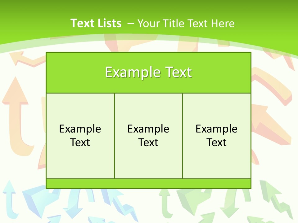 A Bunch Of Arrows On A Green Background PowerPoint Template