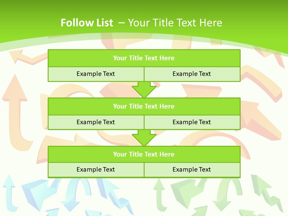 A Bunch Of Arrows On A Green Background PowerPoint Template