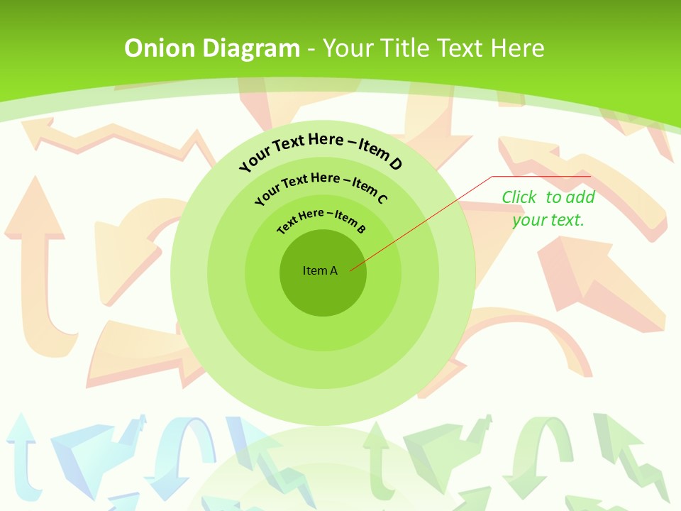 A Bunch Of Arrows On A Green Background PowerPoint Template