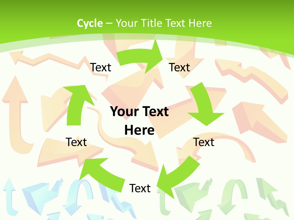 A Bunch Of Arrows On A Green Background PowerPoint Template
