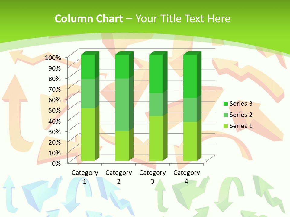 A Bunch Of Arrows On A Green Background PowerPoint Template