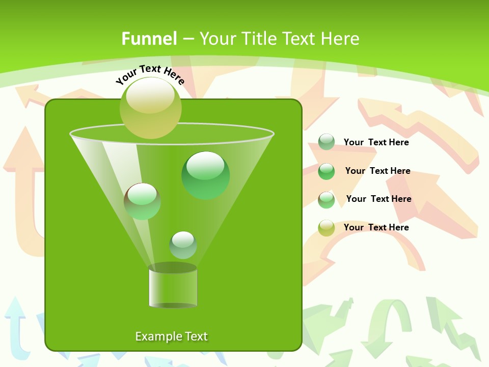 A Bunch Of Arrows On A Green Background PowerPoint Template