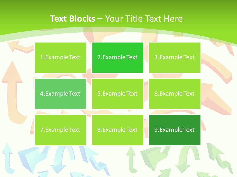 A Bunch Of Arrows On A Green Background PowerPoint Template