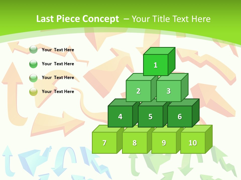 A Bunch Of Arrows On A Green Background PowerPoint Template