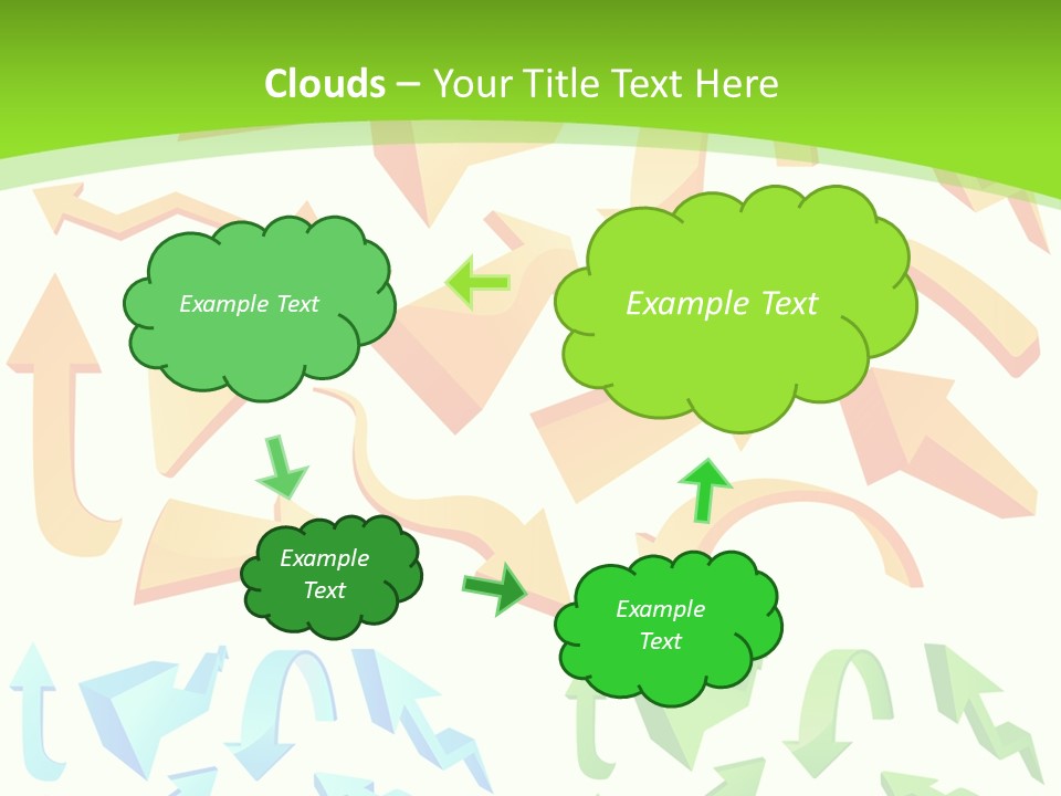 A Bunch Of Arrows On A Green Background PowerPoint Template