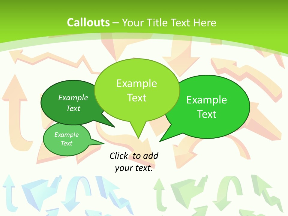 A Bunch Of Arrows On A Green Background PowerPoint Template