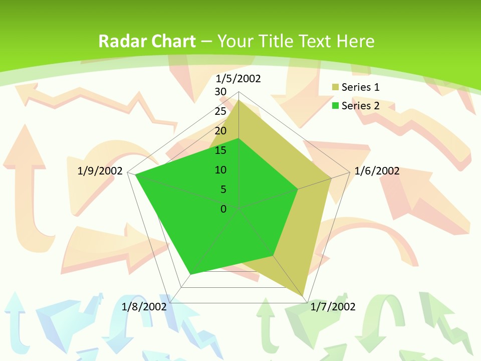 A Bunch Of Arrows On A Green Background PowerPoint Template