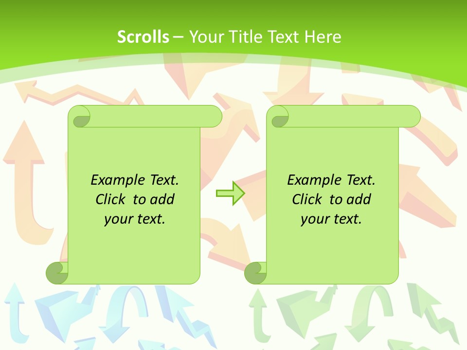 A Bunch Of Arrows On A Green Background PowerPoint Template