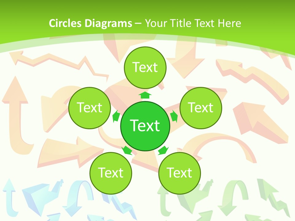A Bunch Of Arrows On A Green Background PowerPoint Template