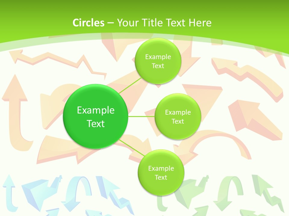 A Bunch Of Arrows On A Green Background PowerPoint Template
