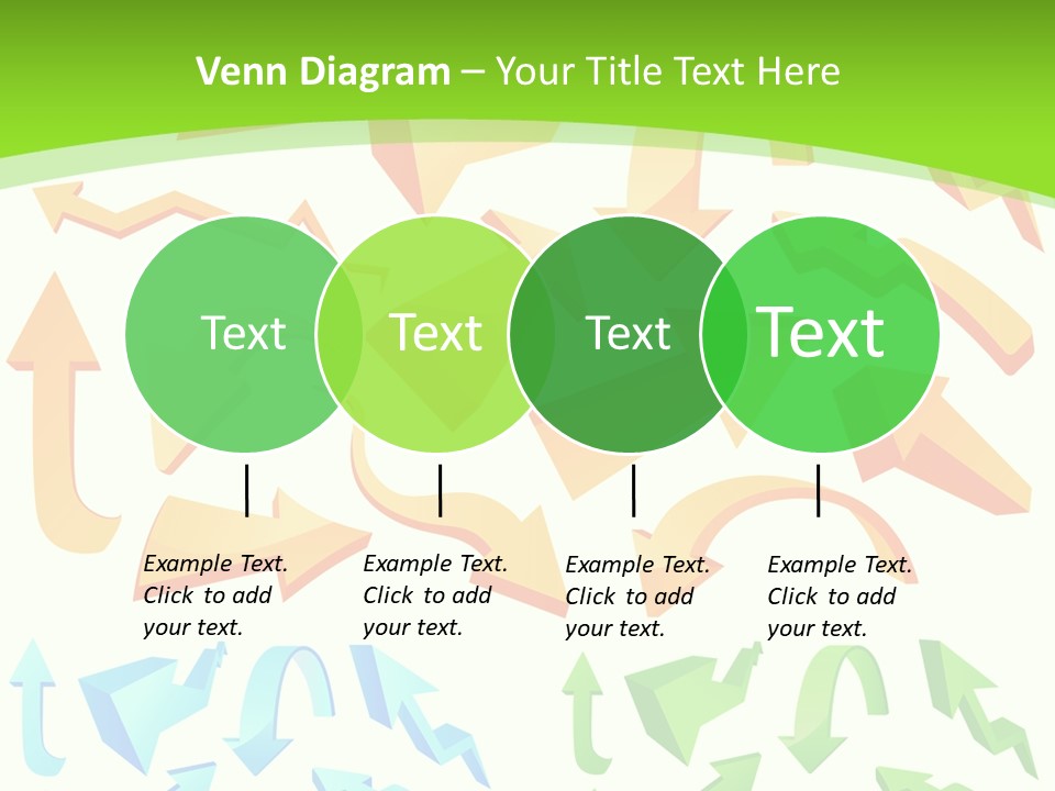 A Bunch Of Arrows On A Green Background PowerPoint Template
