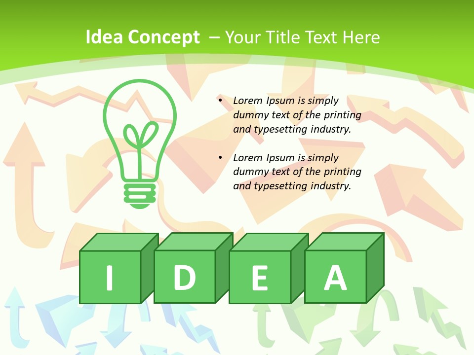 A Bunch Of Arrows On A Green Background PowerPoint Template